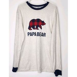 Dearfoams Mens Size L Papa Bear Cozy Comfort Lounge/Sleeping Sweatshirt
